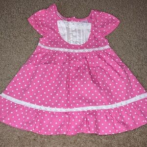 Sweet Pink Dress with White Accents